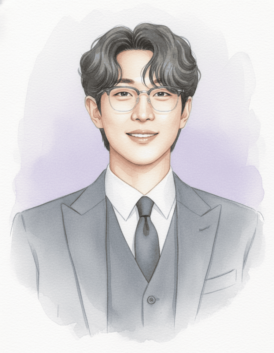 안성훈 수채화 일러스트 — 두루미 매거진 연예인 사주