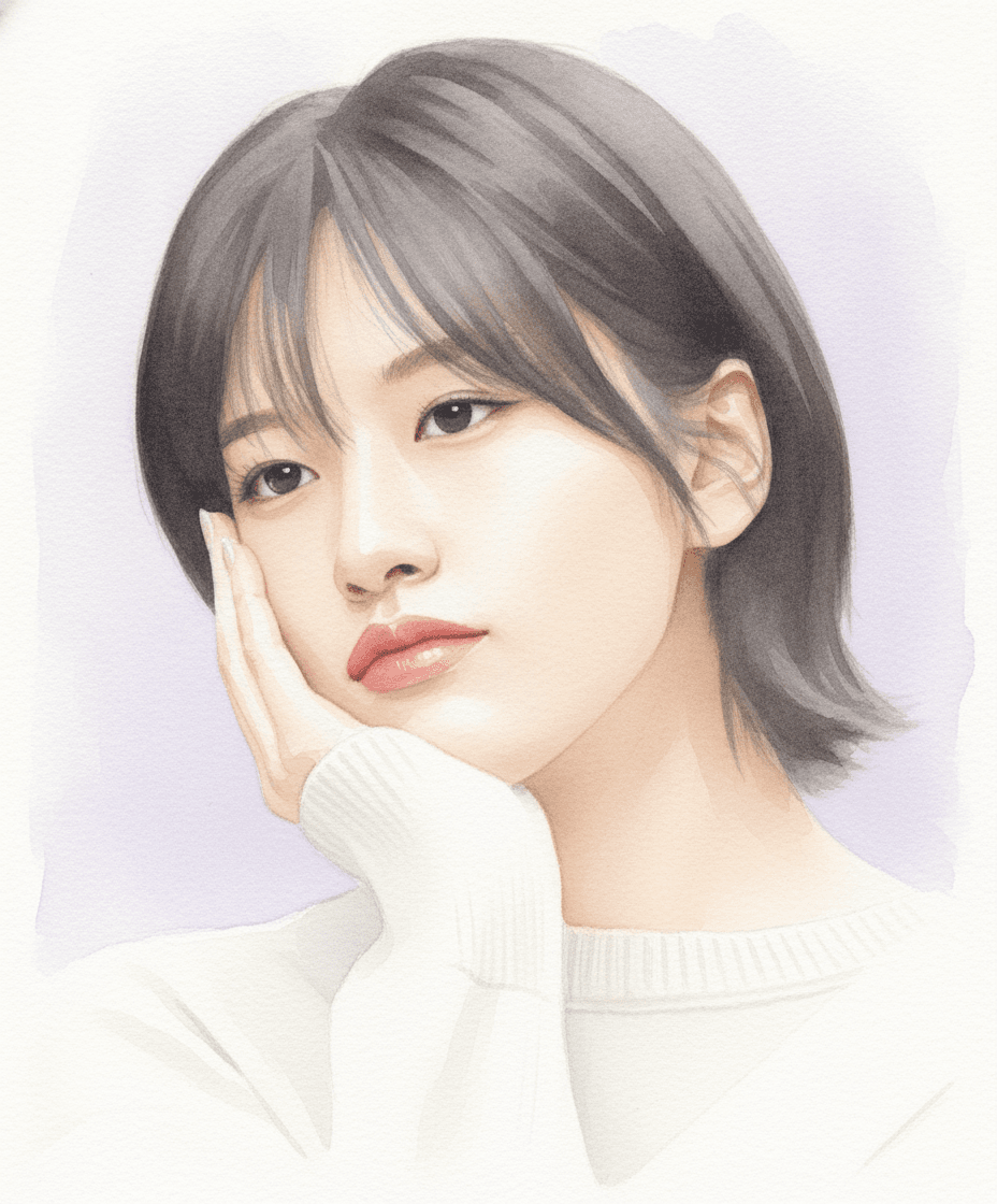 무대 스포트라이트 아래 작은 촛불을 든 두루미 일러스트 — 안유진 정축일주, 무대에서 은은히 빛나는 정화