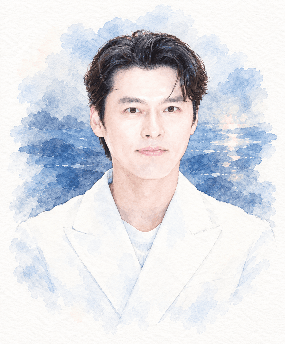 배우 현빈 수채화 캐리커처