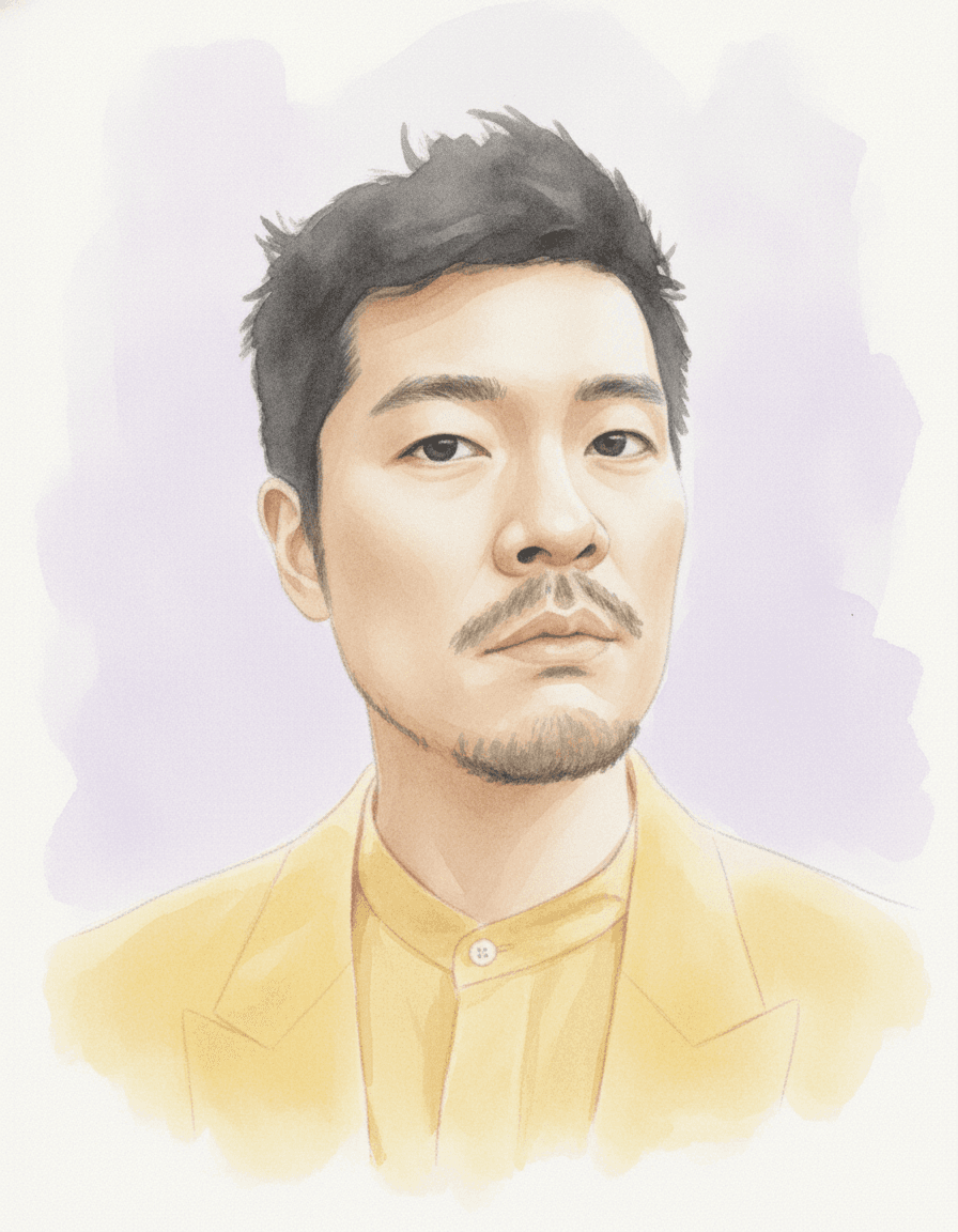 장기하 수채화 초상 일러스트 — 두루미 매거진 연예인 사주
