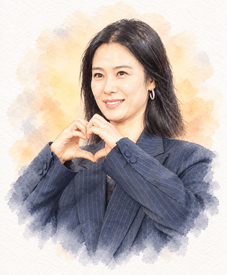 배우 김현주 수채화 캐리커처