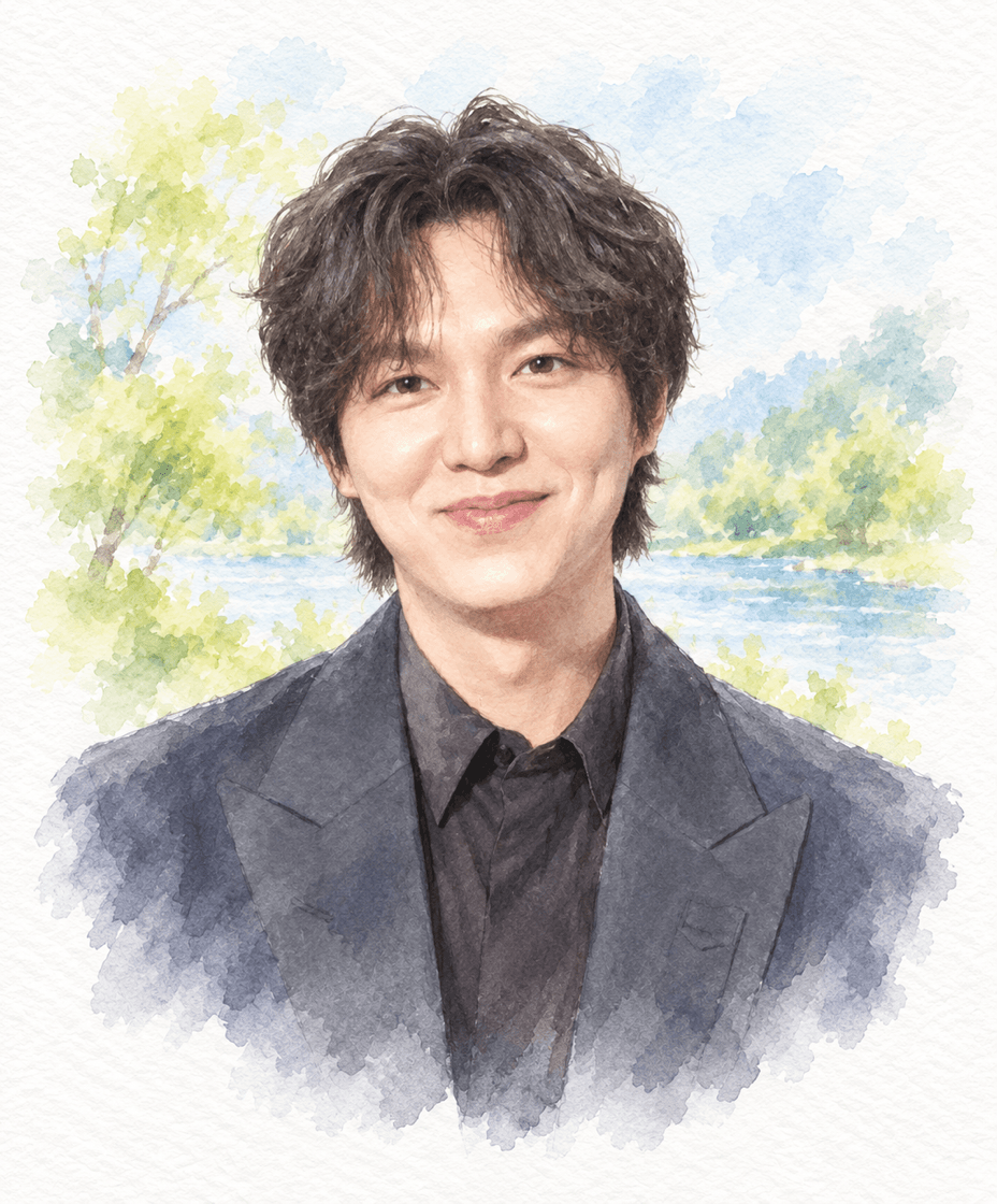 배우 이민호 수채화 캐리커처