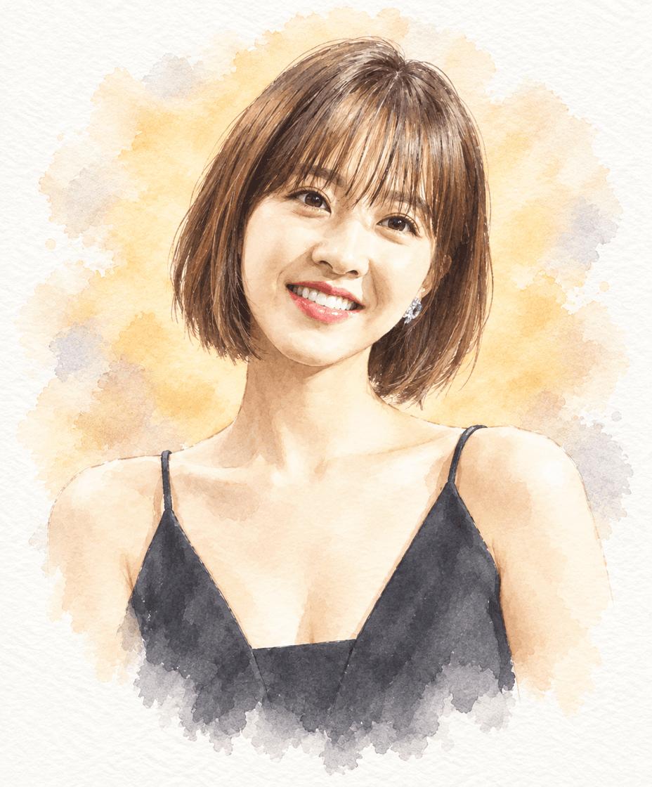 배우 박보영 수채화 캐리커처