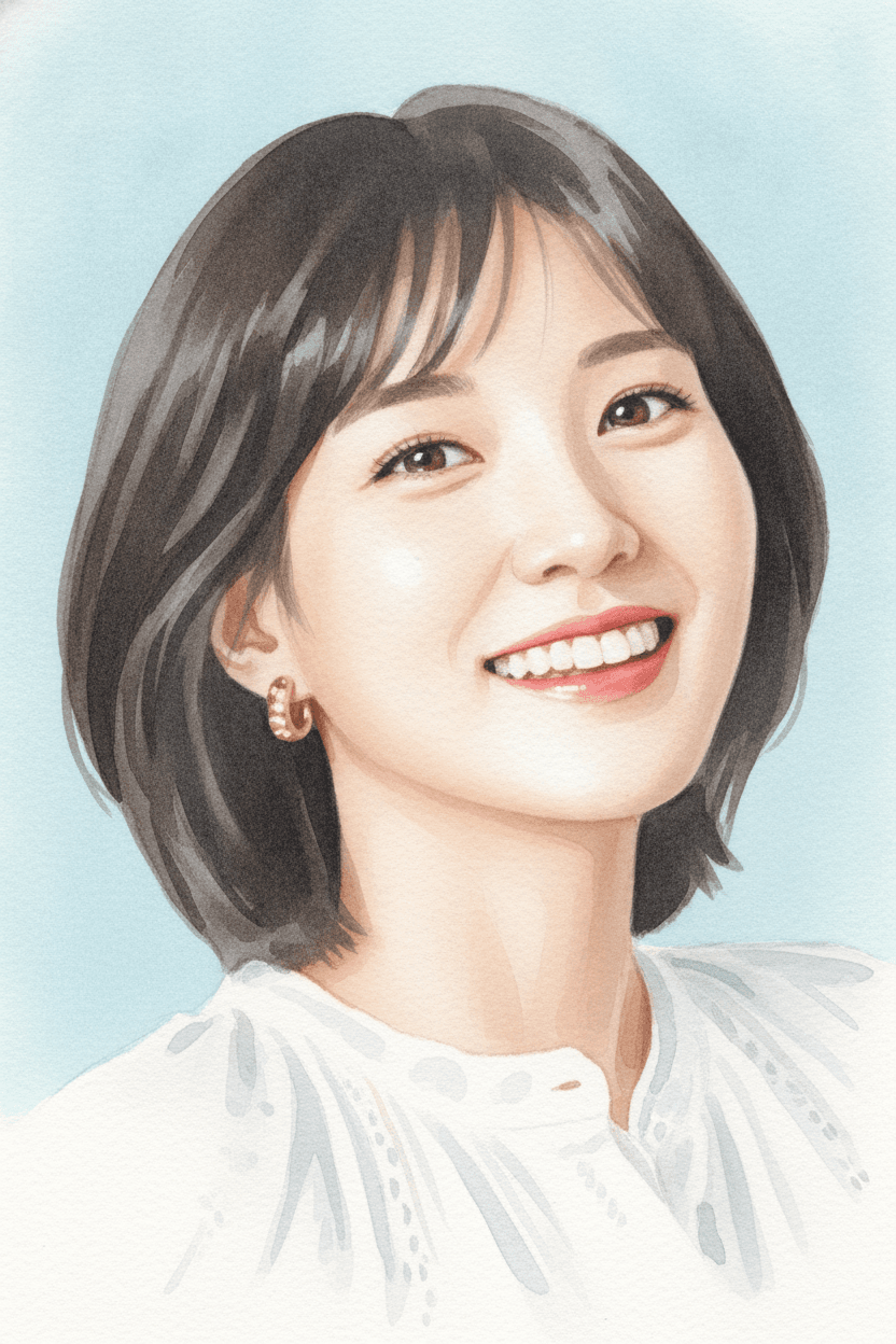 박은빈 수채화 일러스트 — 두루미 매거진 연예인 사주