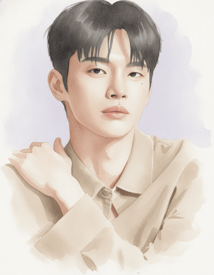 서인국 수채화 일러스트 — 두루미 매거진 연예인 사주