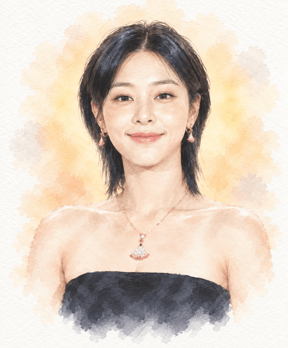 배우 설인아 수채화 캐리커처