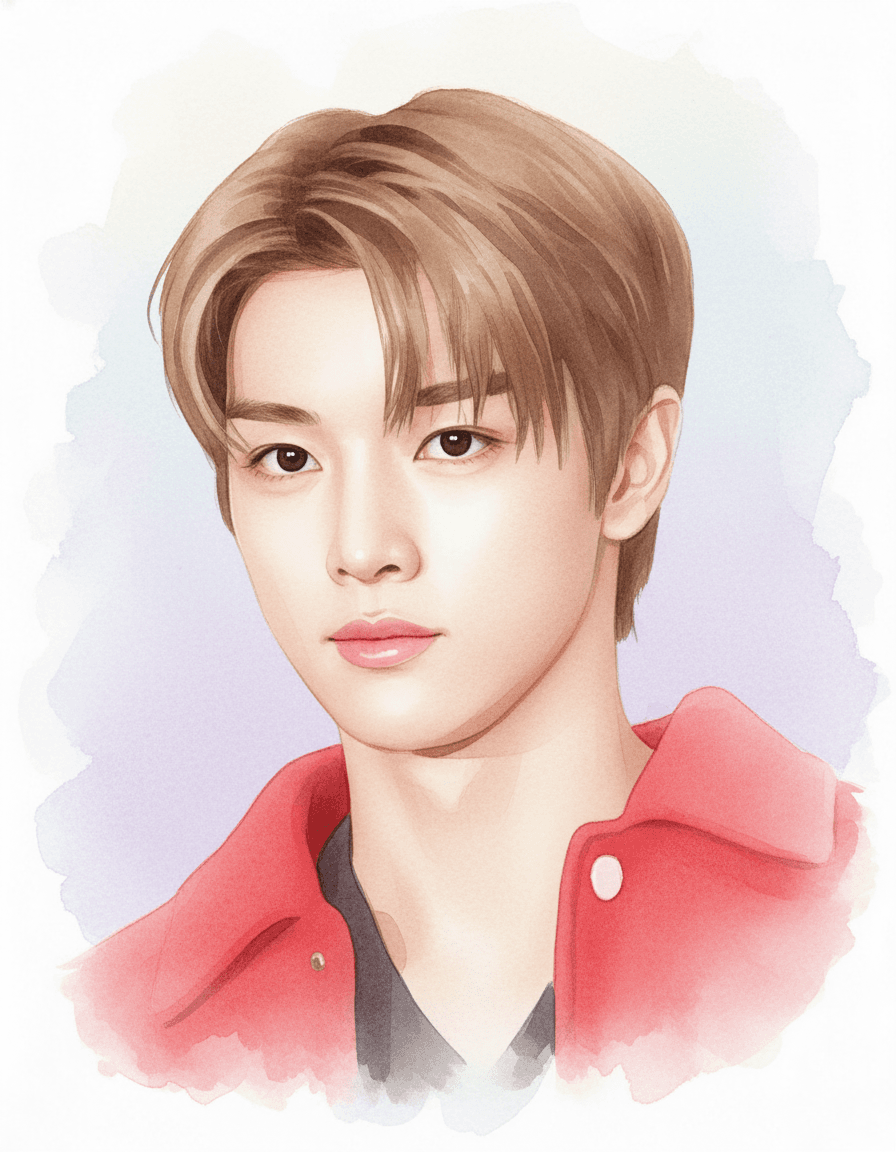 성찬(라이즈) 수채화 일러스트 — 두루미 매거진 연예인 사주