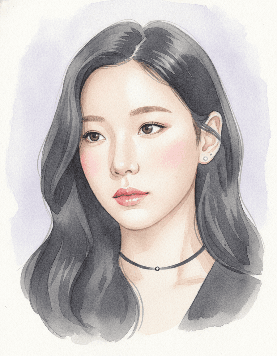 태연 수채화 일러스트 — 두루미 매거진 연예인 사주