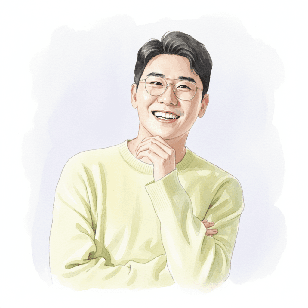 영탁(트로트 가수) 수채화 일러스트 — 두루미 매거진 연예인 사주