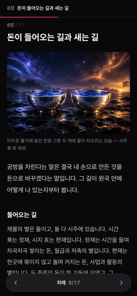 장마다 그 사주를 위해 그린 그림이 한 장씩