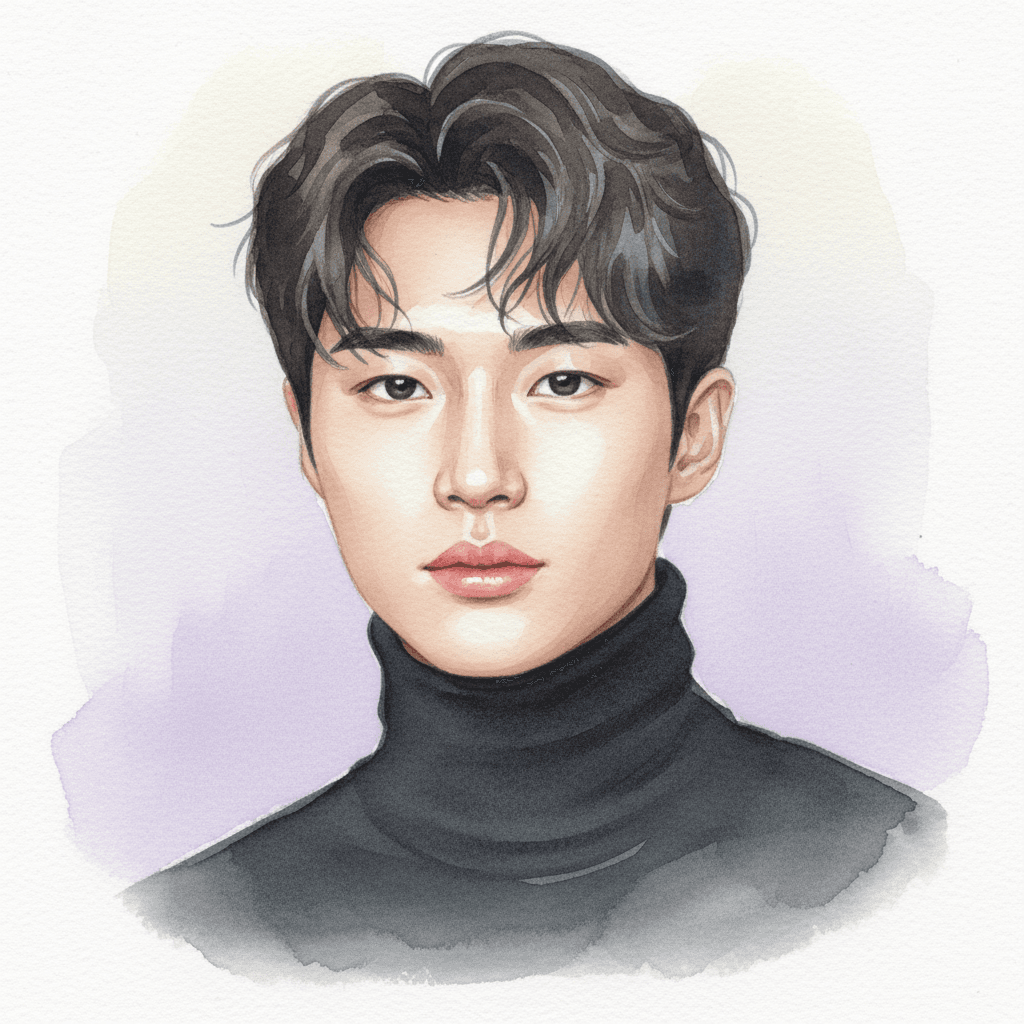 변우석 수채화 일러스트 — 두루미 매거진 연예인 사주