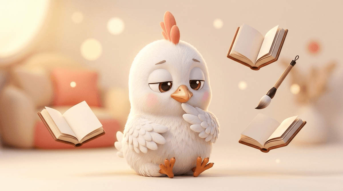 고요한 달빛 아래 책과 붓에 둘러싸여 홀로 깊이 몰입하는 두루미 일러스트 — 화개살의 재능·사색·정신세계 메타포