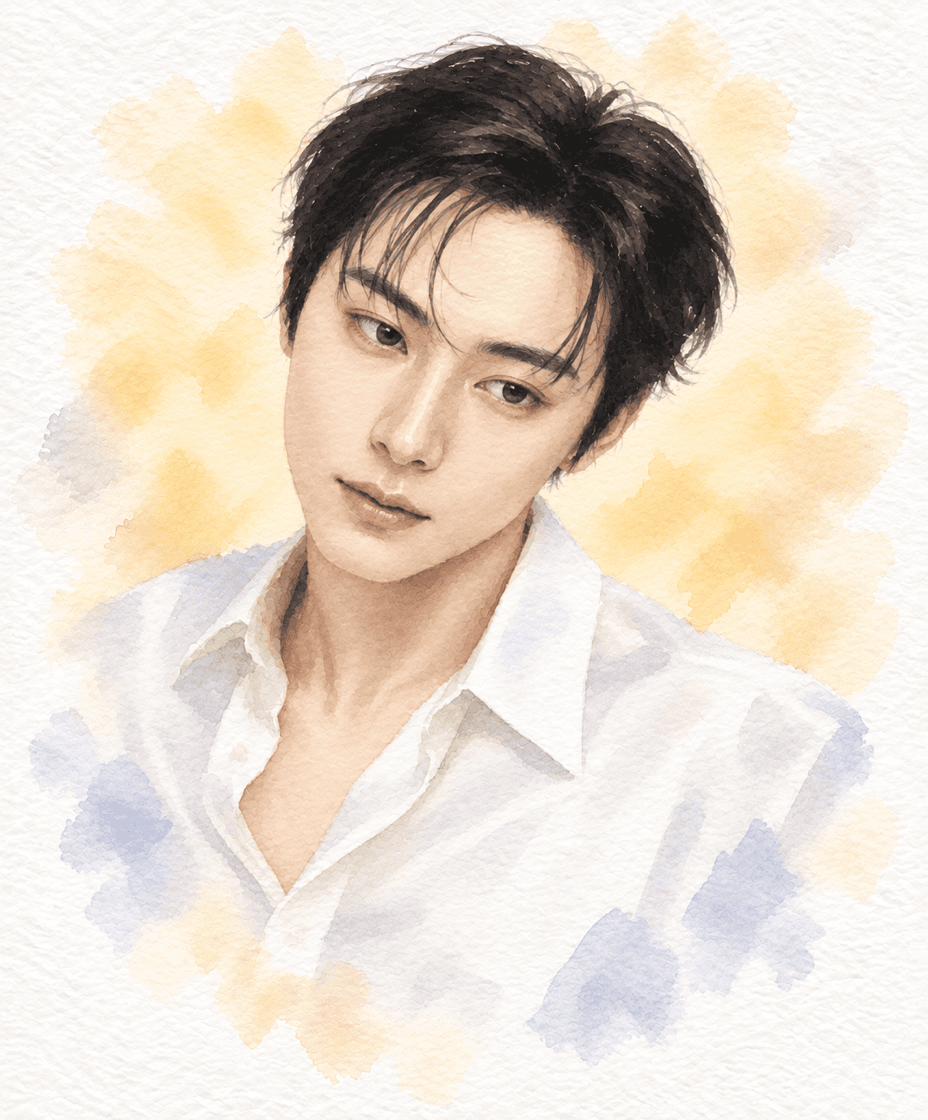 가수·배우 황민현 수채화 캐리커처
