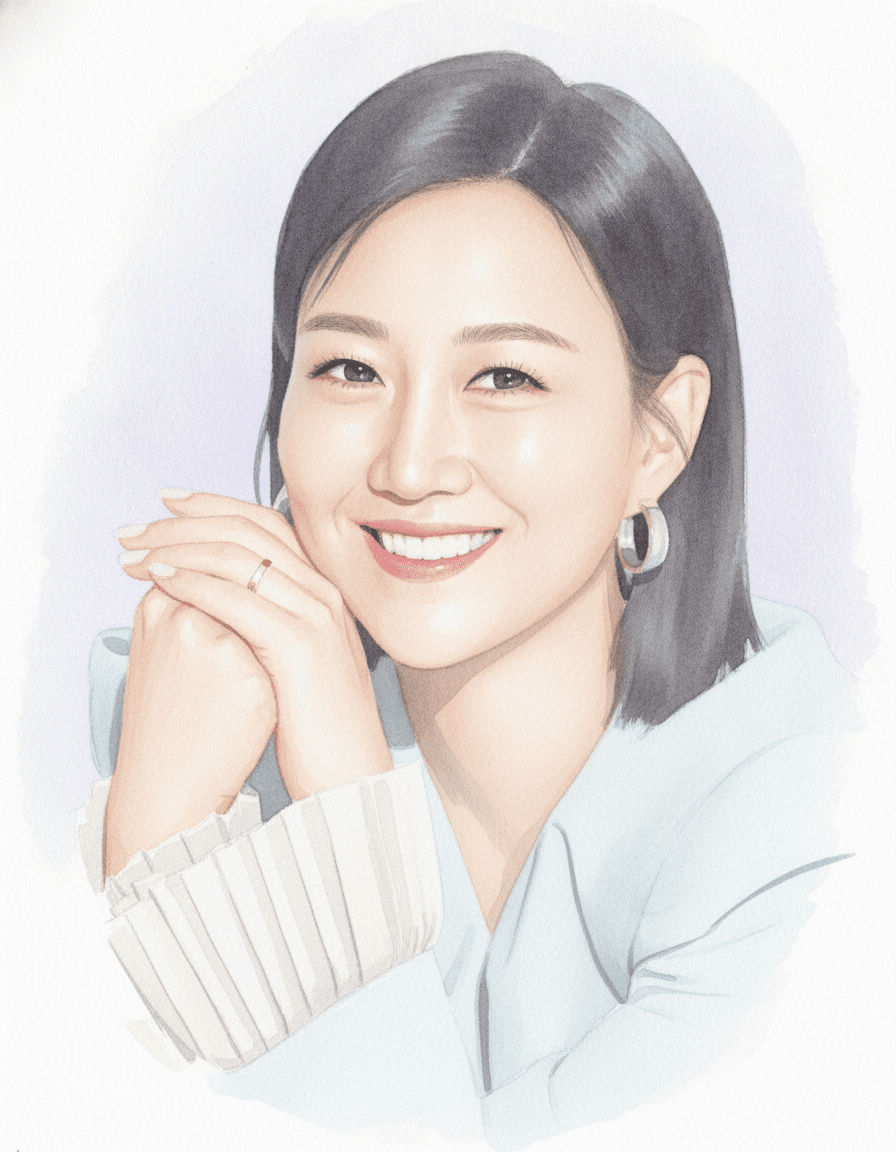 장윤정 수채화 일러스트 — 두루미 매거진 연예인 사주