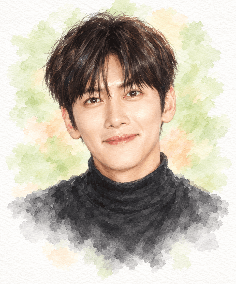배우 지창욱 수채화 캐리커처