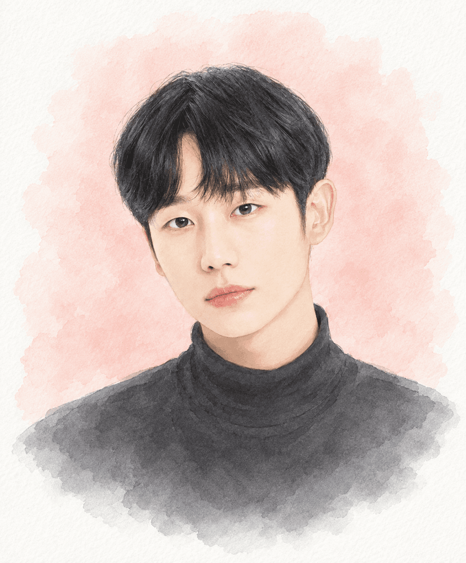 배우 정해인 캐리커처