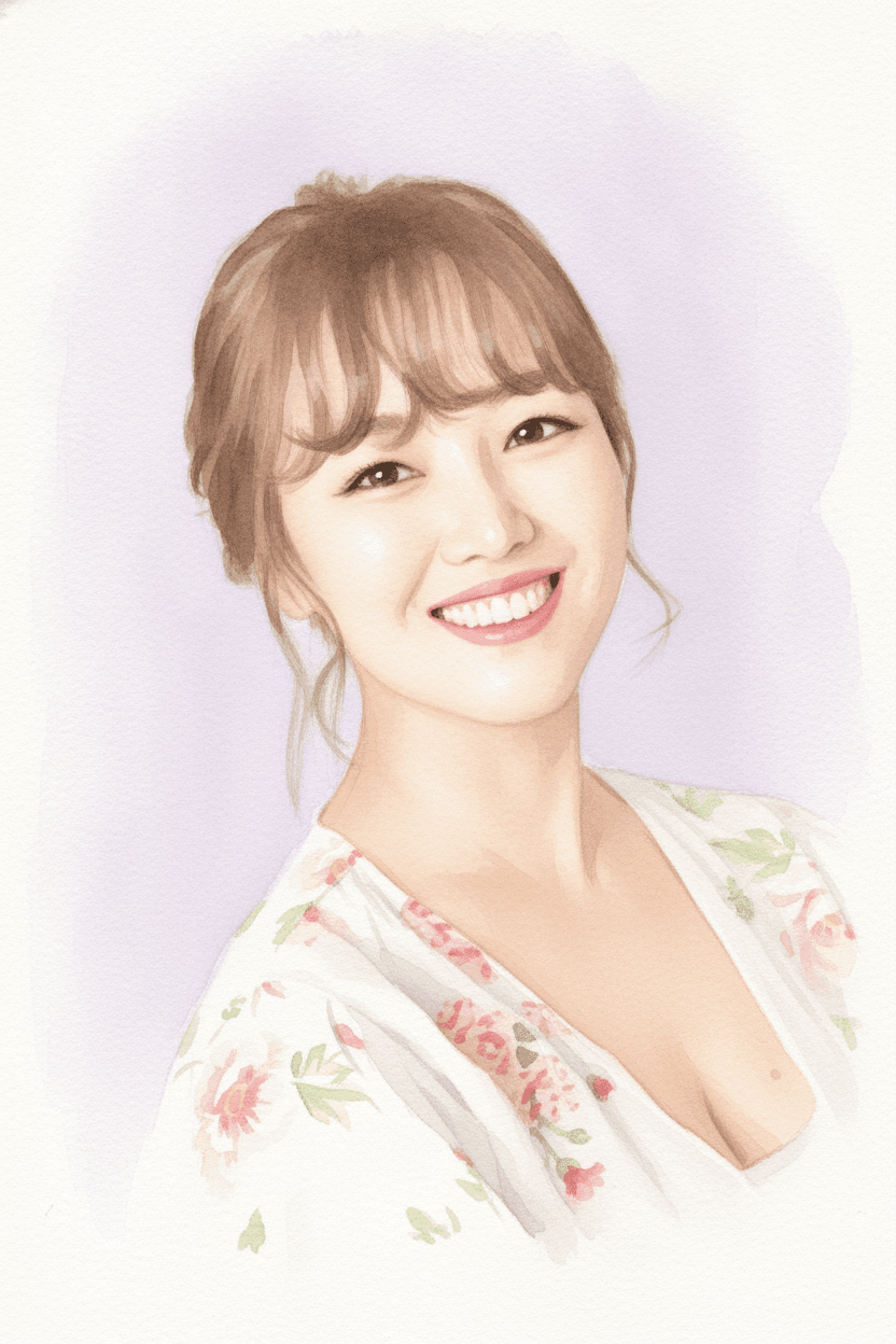정미애 수채화 일러스트 — 두루미 매거진 연예인 사주