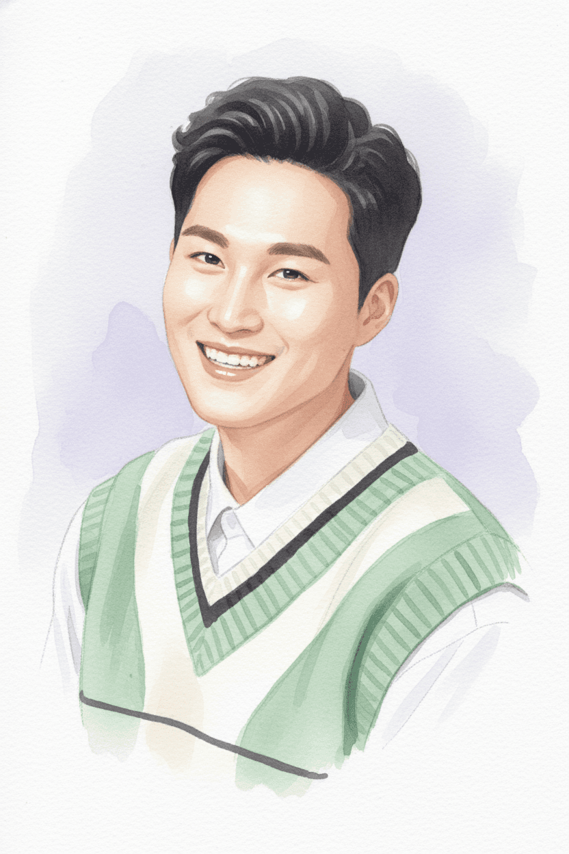 김희재 수채화 일러스트 — 두루미 매거진 연예인 사주