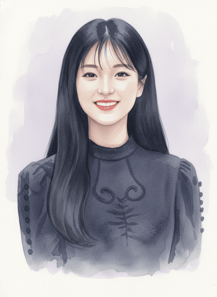 김태리 수채화 일러스트 — 두루미 매거진 연예인 사주