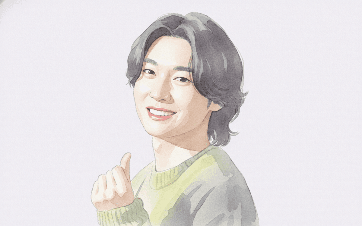김용빈 수채화 일러스트 — 두루미 매거진 연예인 사주