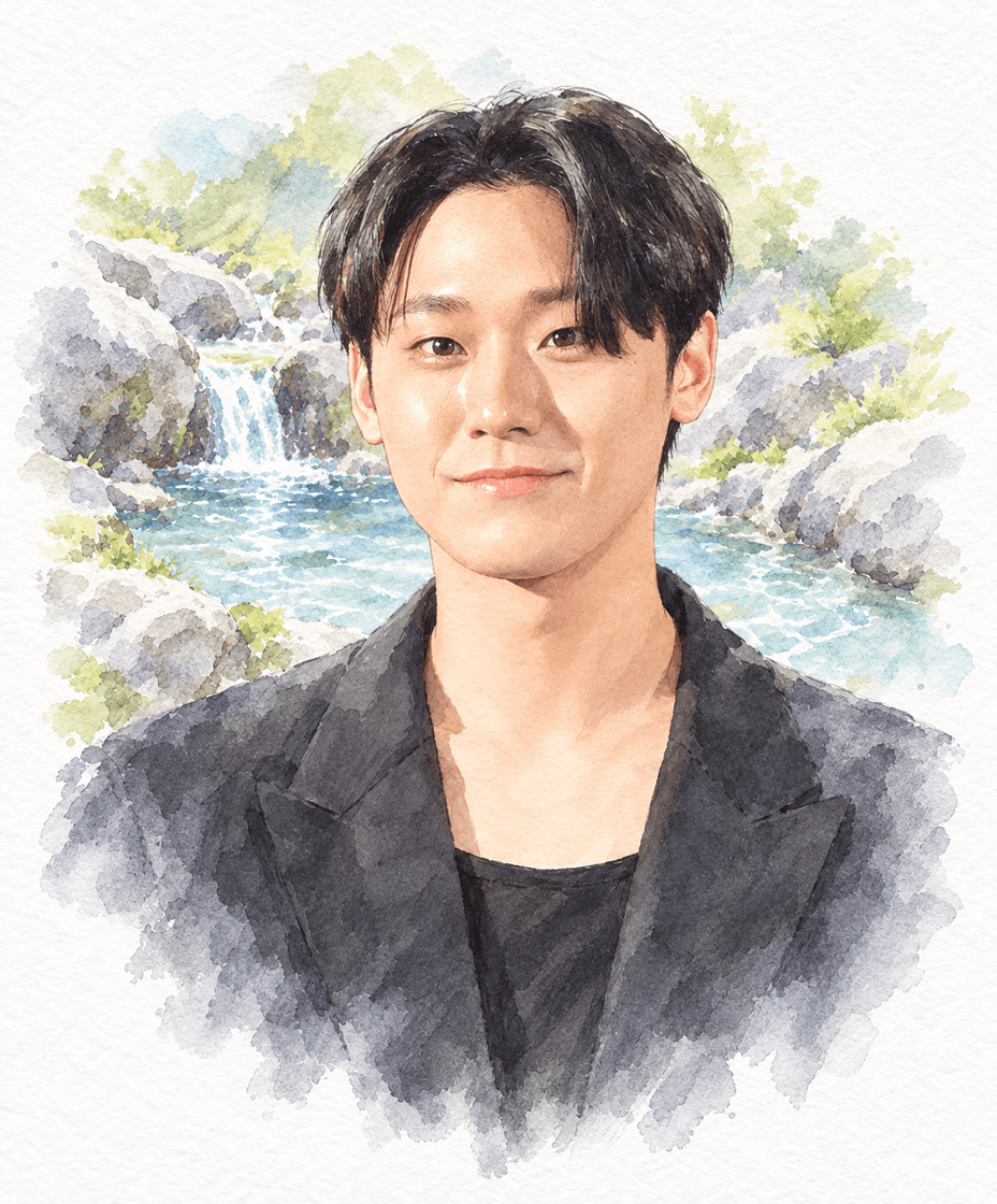 배우 이도현 수채화 캐리커처