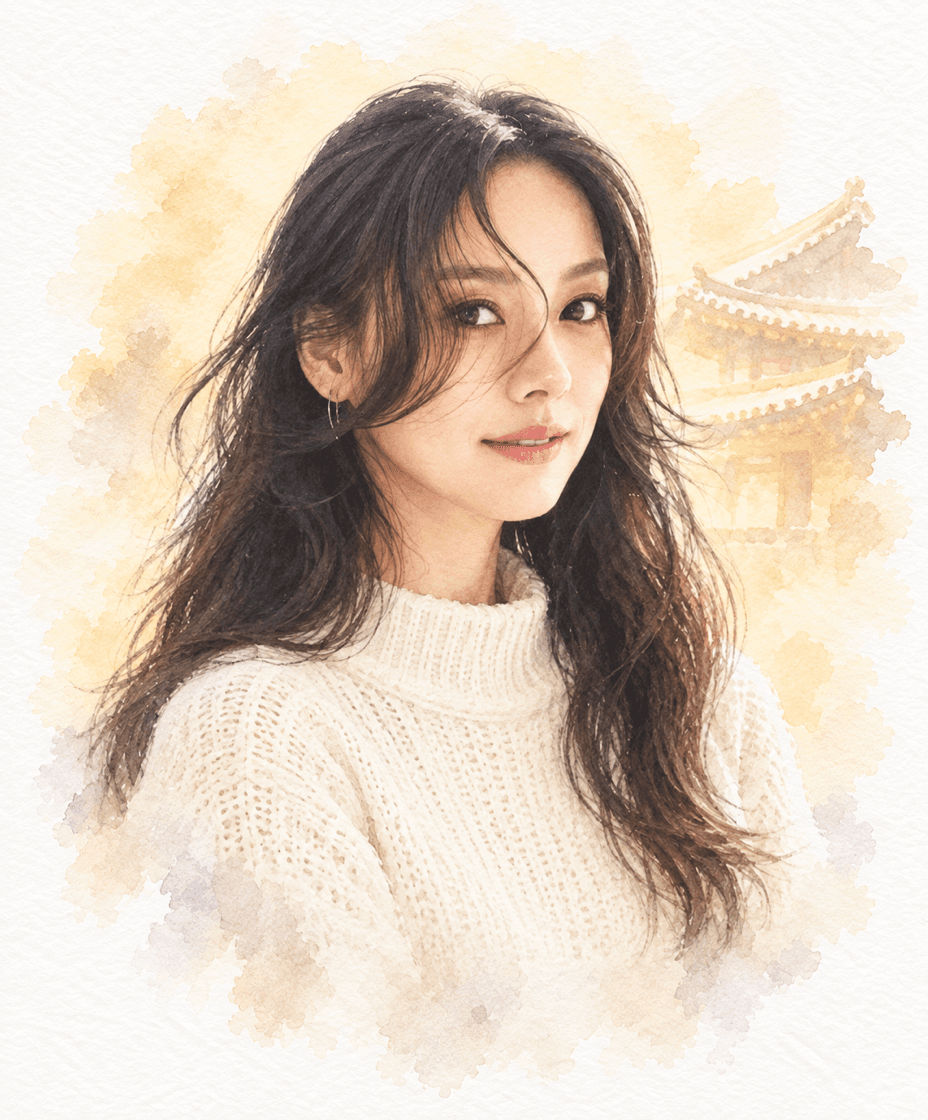 가수 이효리 수채화 캐리커처