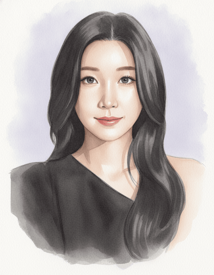 이소나 수채화 일러스트 — 두루미 매거진 연예인 사주