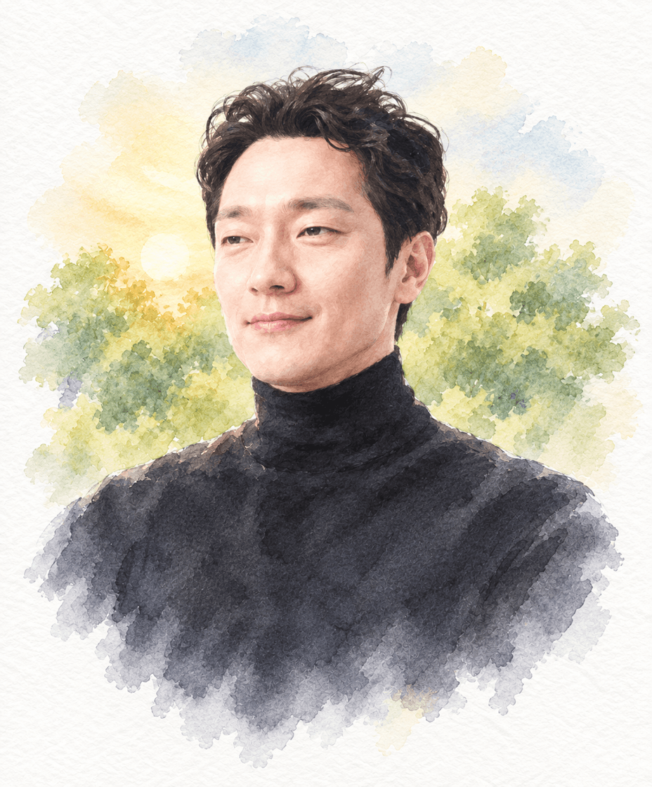 배우 손석구 수채화 캐리커처