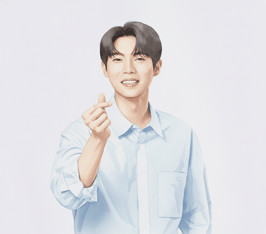 손태진 수채화 일러스트 — 두루미 매거진 연예인 사주