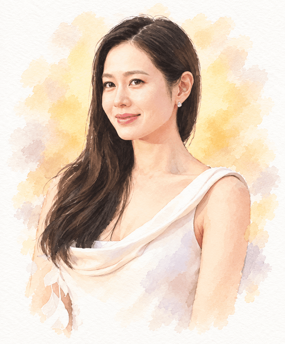 배우 손예진 수채화 캐리커처