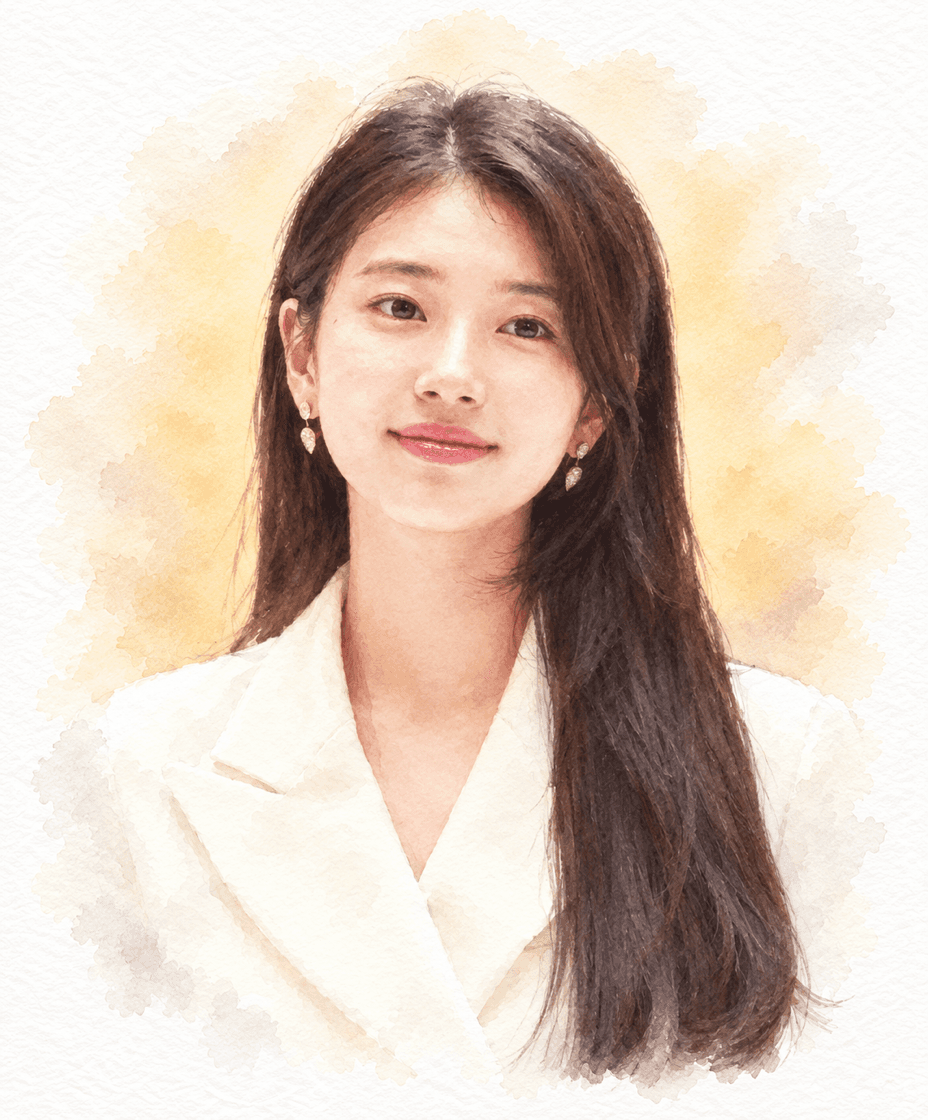 가수이자 배우 수지 캐리커처