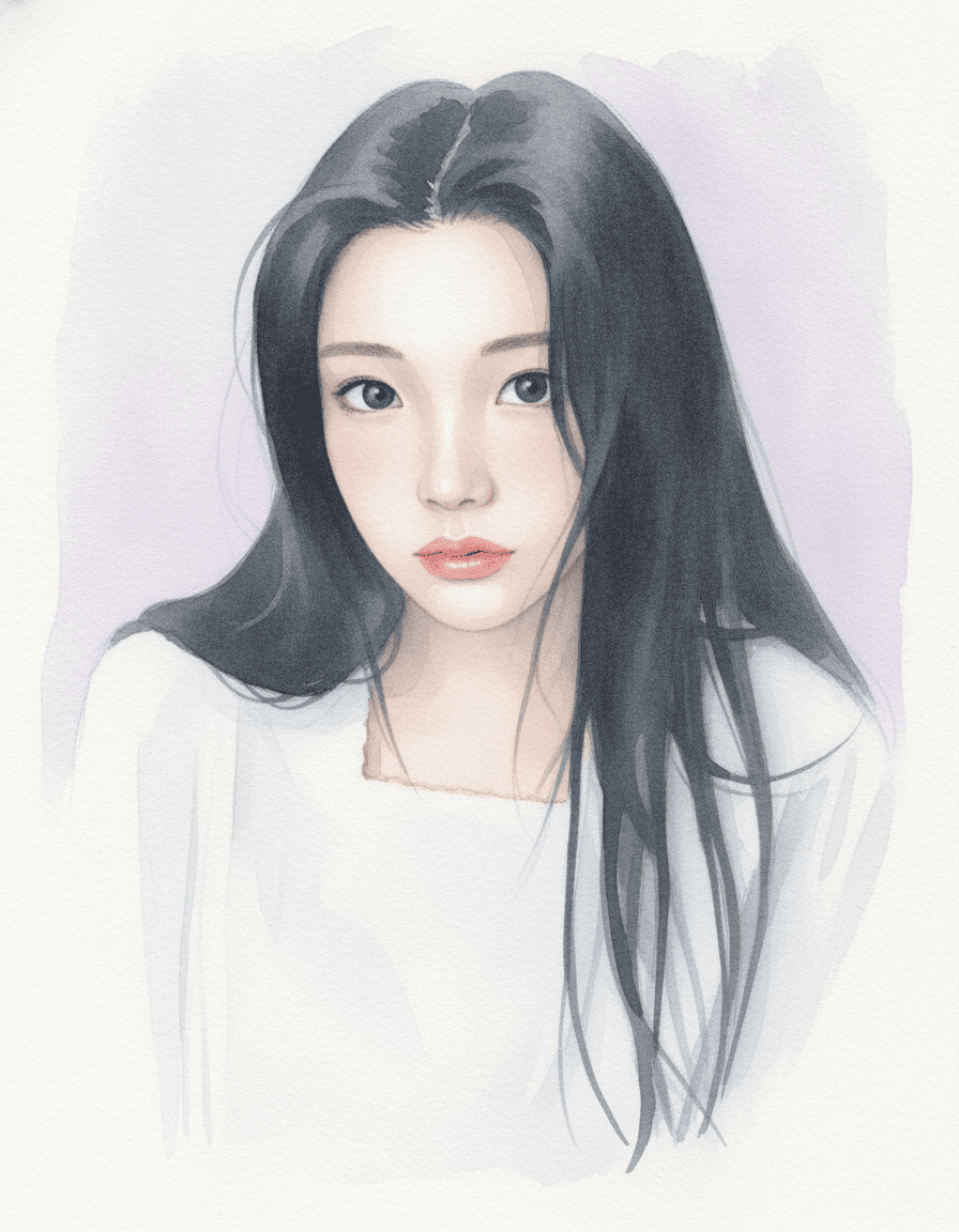 원희 수채화 일러스트 — 두루미 매거진 연예인 사주