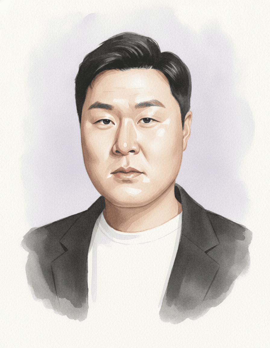윤경호 수채화 일러스트 — 두루미 매거진 연예인 사주